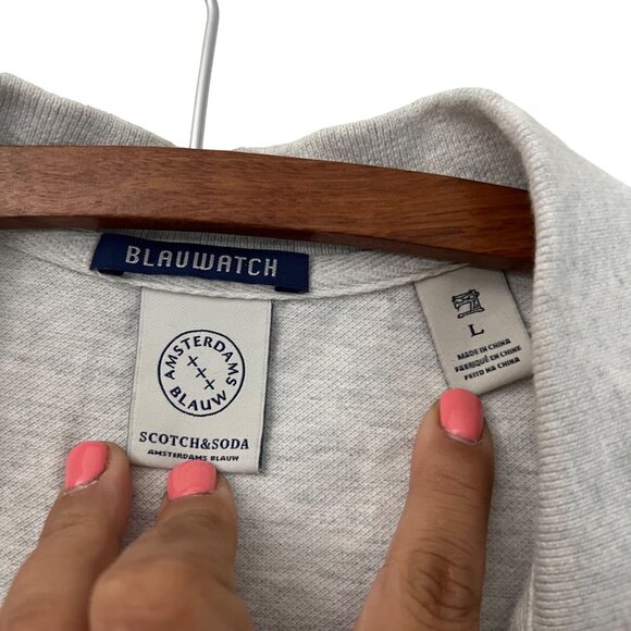 Scotch Soda Blauwatch Amsterdam Mens Gray Short Sleeve Polo Shirt Large - Picture 5 of 5